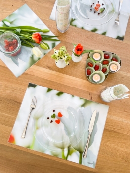 Tischset Platzset abwaschbar White Spring von ARTIPICS Kunststoff 42x30 cm